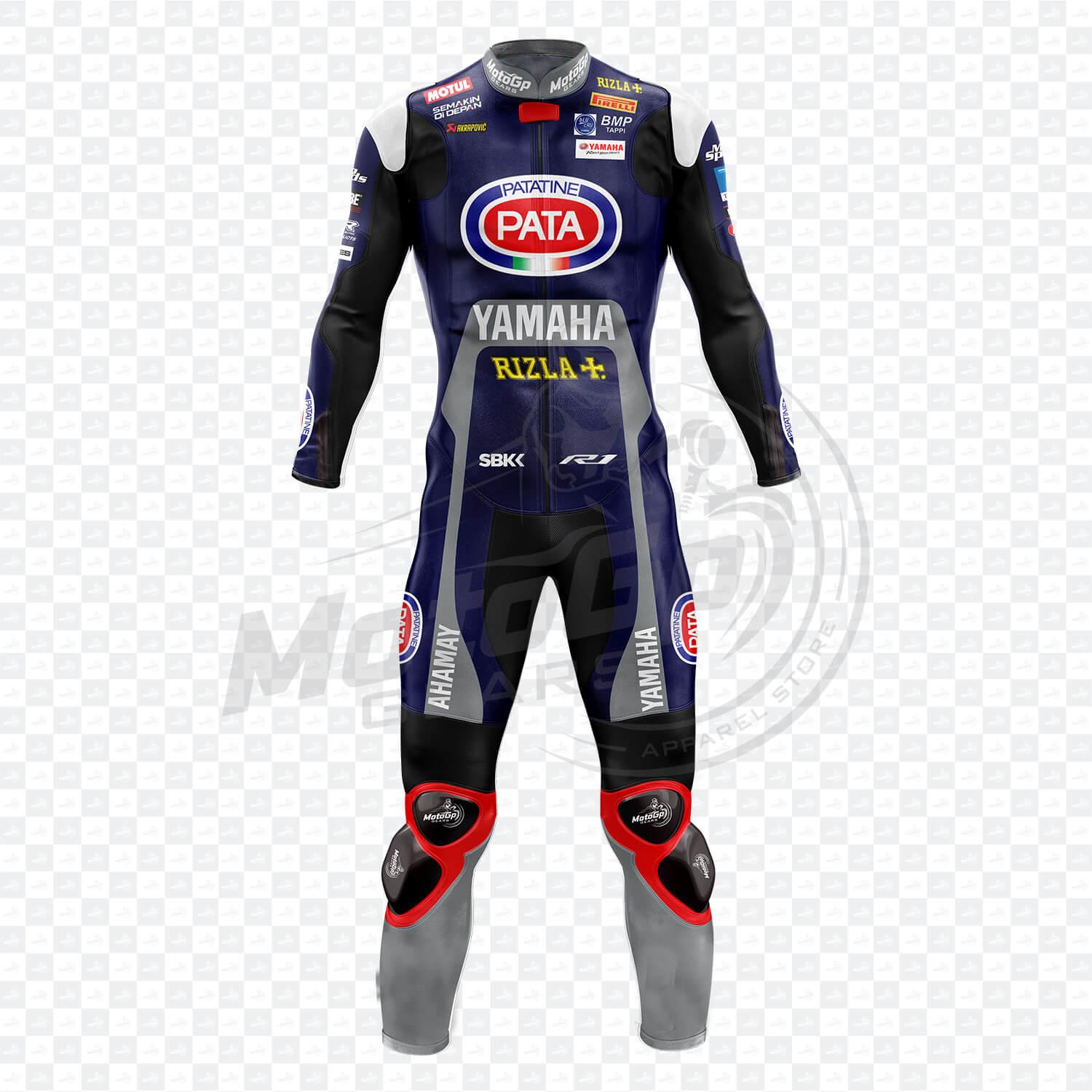 Black Leather Yamaha Motorcycle Custom Suit