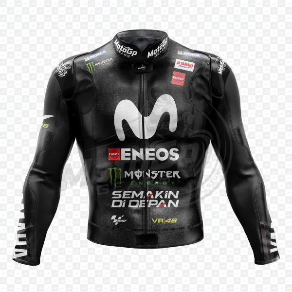 Yamaha Valentino Rossi Motorrad Lederjacke Schwarz