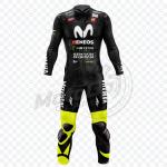 Yamaha Valentino Rossi 2018 Schwarzer Leder Motorradanzug Ein- oder Zweiteilig